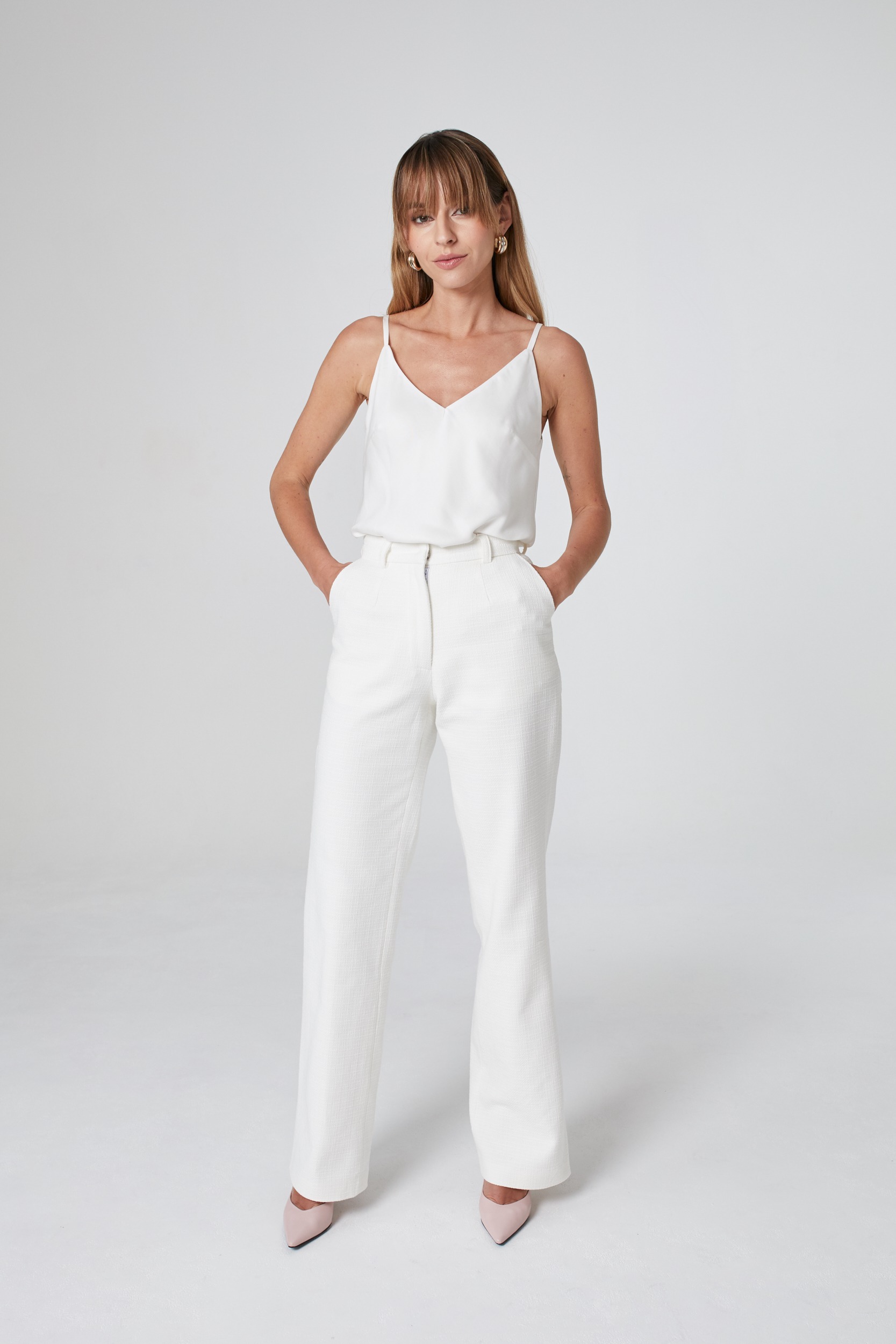 bialy top damski z tencelu