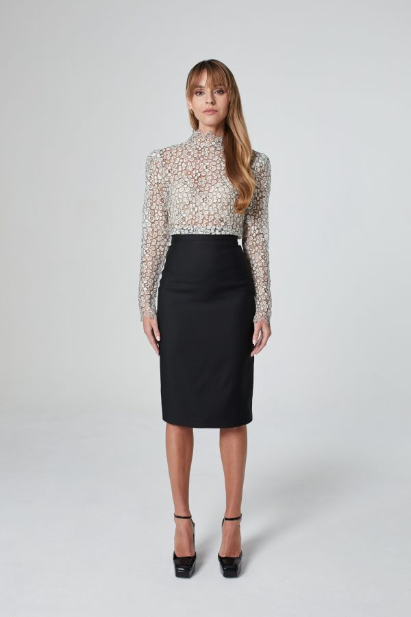 czarna spodnica olowkowa