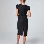 czarna sukienka do biura tyl