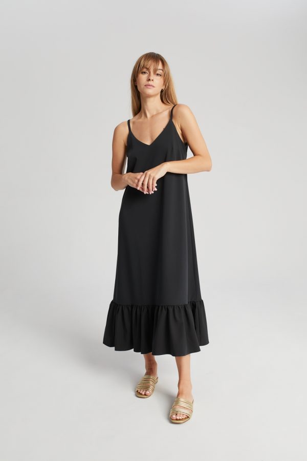 czarna sukienka z falbana stella