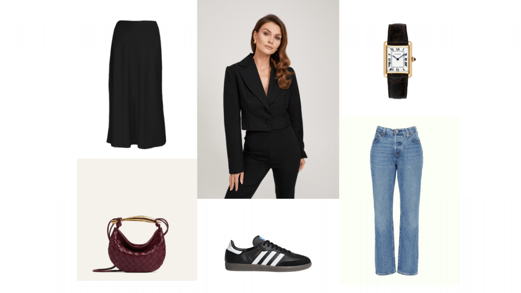 krtotka czarna marynarka 3 stylizacje