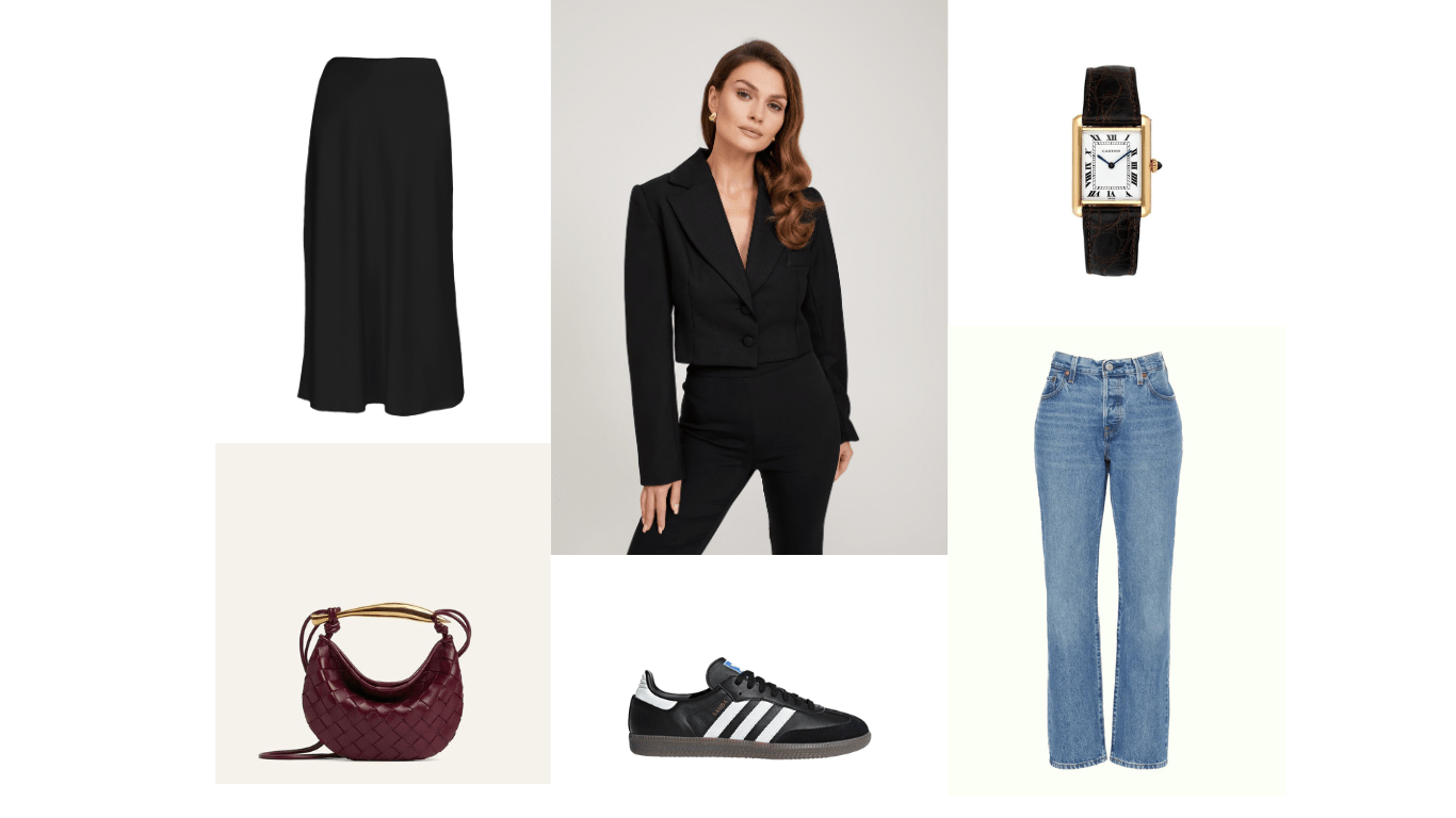 krtotka czarna marynarka 3 stylizacje