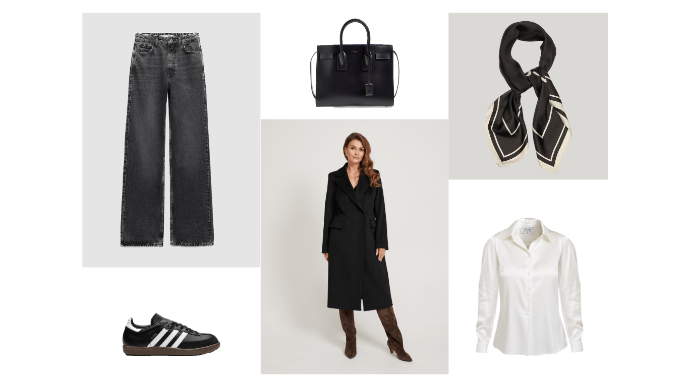 stylizacje z czarnym plaszczem klasyczny styl