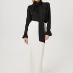 czarna bluzka z wiazaniem