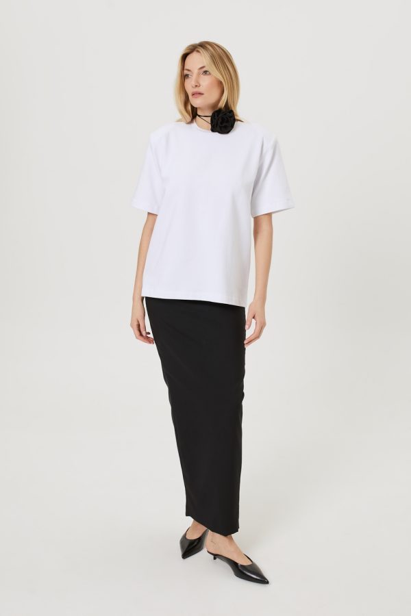 czarna spodnica maxi z welny