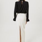 smietankowa spodnica maxi z wiazaniem