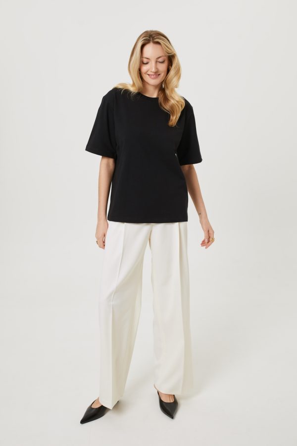 smietankowe spodnie z welny