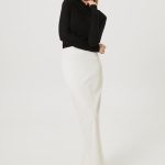 spodnica damska maxi smietankowa