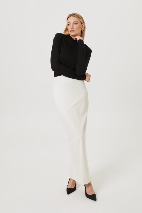 spodnica damska maxi smietankowa