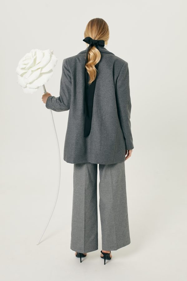 szara marynarka dluga spodnica