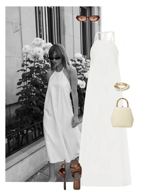 letnie stylizacje dluga biala sukienka