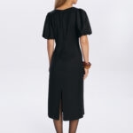 czarna sukienka damska z bufkami