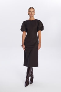 Sukienka midi ciemnoczekoladowa Loren