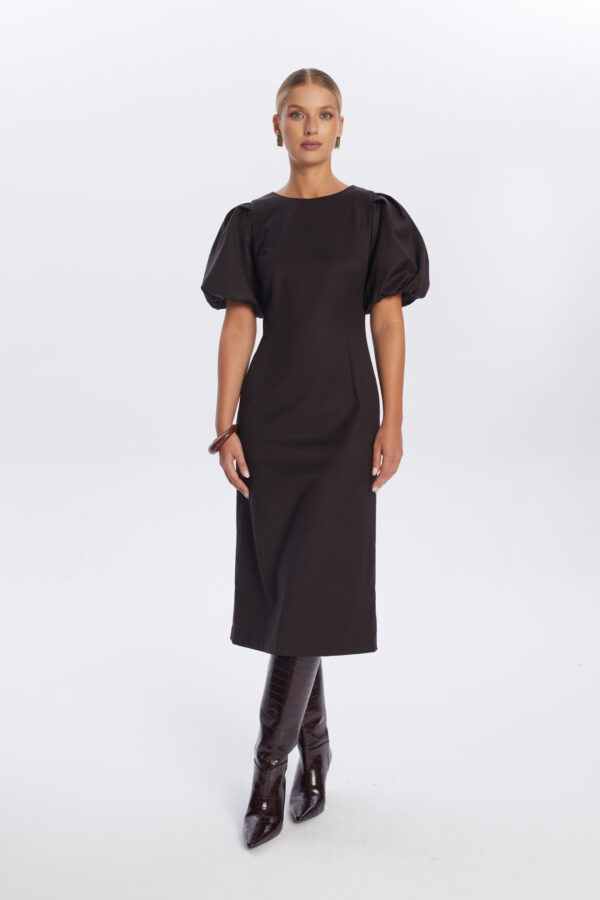 Sukienka midi ciemnoczekoladowa Loren