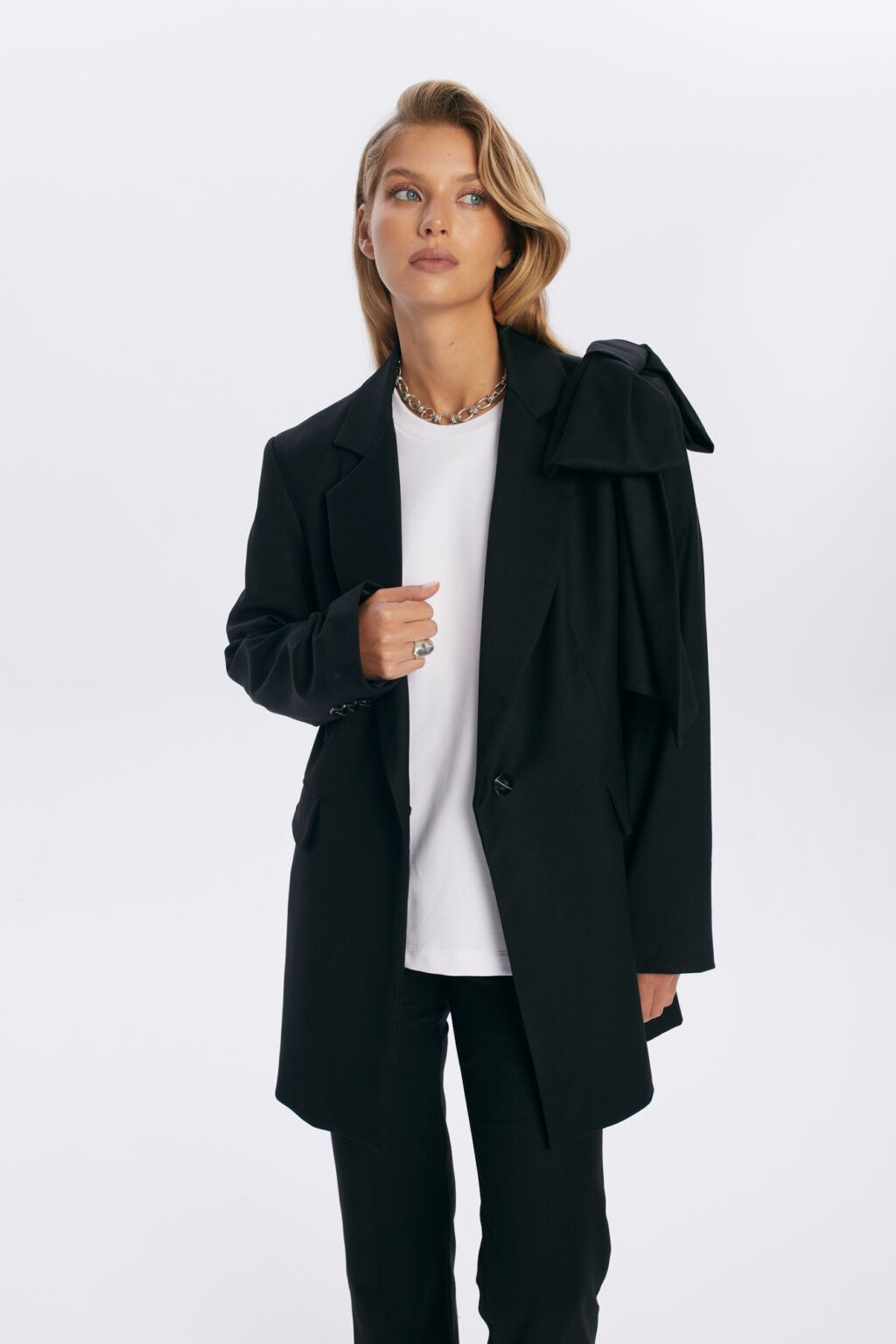 marynarka z kokarda modna damsk