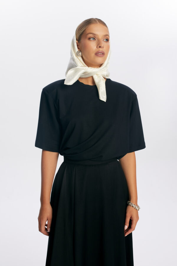 T-shirt oversize czarny Gini mikromodal