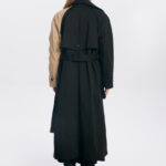 modny czarno bezowy plaszcz henry trencz