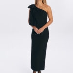 sukienka tiffany z biala kokarda na uroczystosc