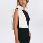 sukienka tiffany z biala kokarda wizytowa