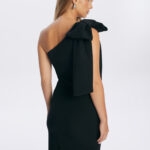 sukienka tiffany z czarna kokarda formalna