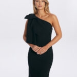 sukienka tiffany z czarna kokarda klasyczna