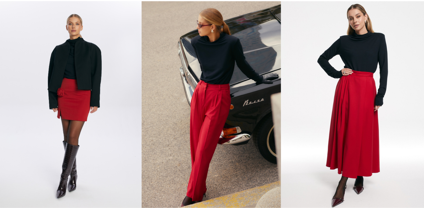 trendy modowe czerwien kolor sezony jak stylizowac