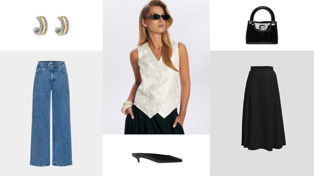 stylizacje kamizelka damska modowe indpiracje