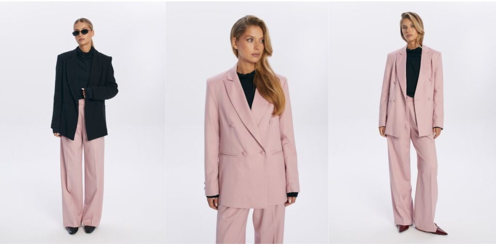 stylizacje moda trendy wiosna lato garnitur damski pastele roz