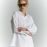 Koszula oversize Siena biala detal