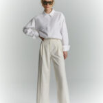 Koszula oversize Siena biala waniliowe spodnie