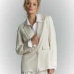 komplet marynarka sorento waniliowa koszula siena spodnie waniliowe