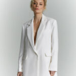 marynarka ariel smietankowa biel przod detal