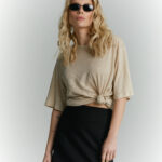 mini spodniczka mila czarna detal