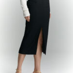 spodnica olowkowa vivien czarna przod