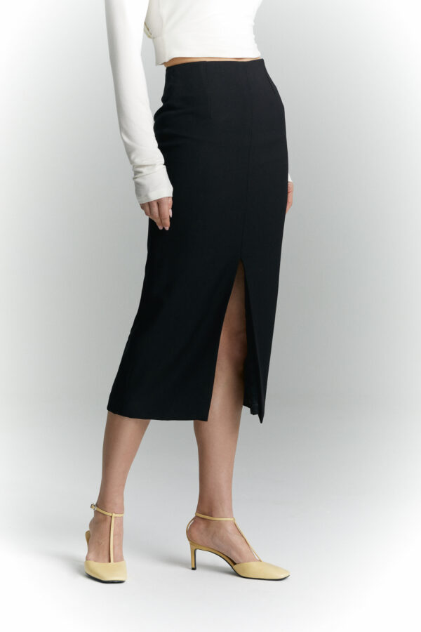 spodnica olowkowa vivien czarna przod