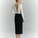 spodnica olowkowa vivien czarna tyl