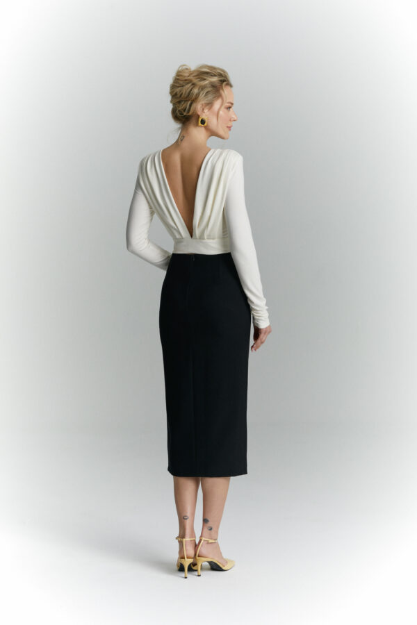 spodnica olowkowa vivien czarna tyl