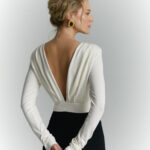 spodnica olowkowa vivien czarna tyl bialy golf