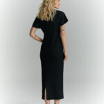 sukienka dluga mira czarna tyl detal