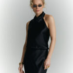 sukienka maxi alma czarna detal