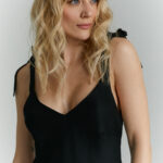 sukienka na ramiaczkach leja czarna detale