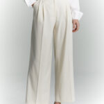 szerokie spodnie garniturowe oslo waniliowe