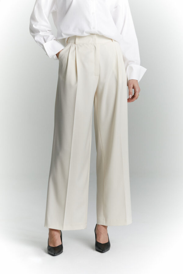 szerokie spodnie garniturowe oslo waniliowe