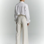szerokie spodnie garniturowe oslo waniliowe tyl koszula selena
