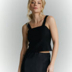 top na szerokich ramiaczkach ingrid czarny przod