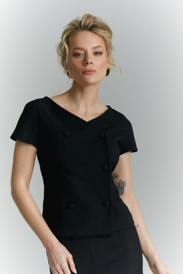 zakiet z krotkim rekawem rene czarny przod