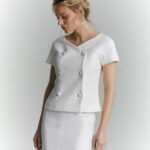 zakiet z krotkim rekawem rene smietankowa biel