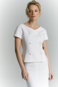 Żakiet z krótkim rękawem Rene biały