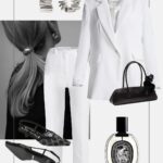 elegancka stylizacja okazjonalna bialy garnitur cygaretki marynarka