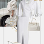 modowe inspiracje spodnica olowkowa total white look